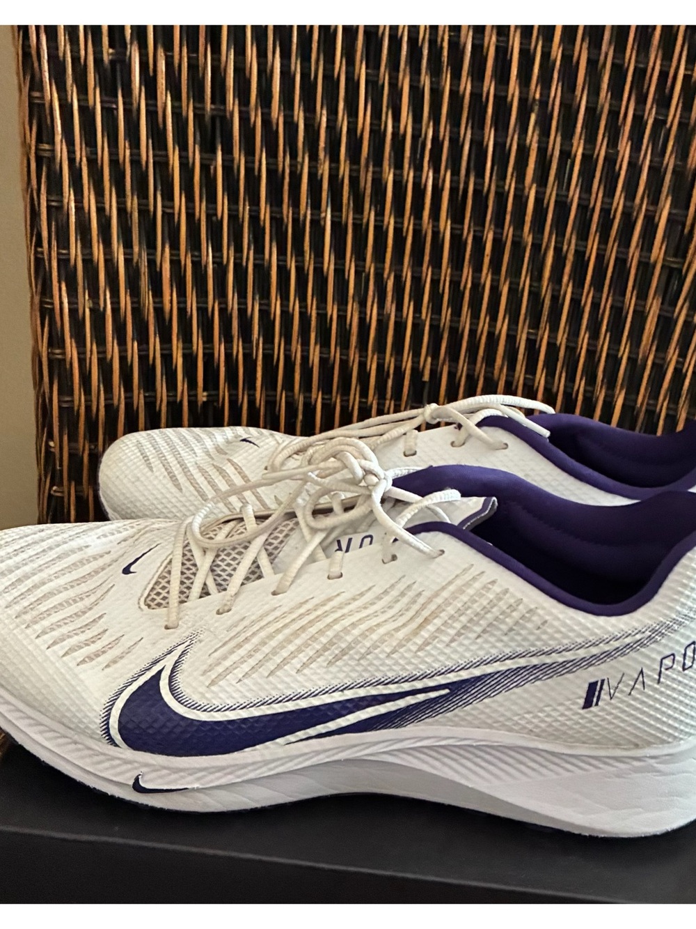 Nike White and Purple, Vapor Edge Pro Turf Performance. Sz 12.5